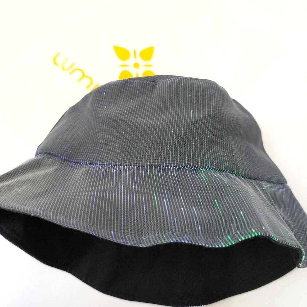 LumiSonata Fiber‎ Optic LED Light Up Bucket Hat Festival Rave Wear Multi-Color
